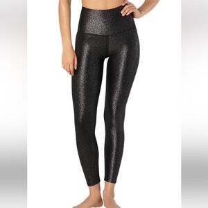 Beyond Yoga Leggings NEW Twinkle High Waist Midi Silver Twinkle Black Size XS